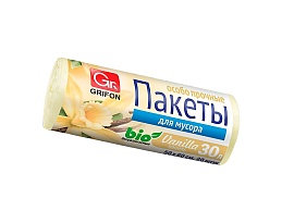 Мешки для мусора 30 л, ароматизированные, Ваниль, бежевые, в рулоне 20 шт., ПНД, 9 мкм, 560х530 мм, GRIFON Aroma, 101-020 V в Борисоглебске