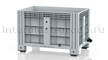 Контейнер iBox сплошной на ножках с краном серый в Борисоглебске