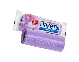 Мешки для мусора 35 л, ароматизированные, сиреневые, в рулоне 20 шт., ПНД, 12 мкм, 560х530 мм, GRIFON Полевые Цветы, 100-034 в Борисоглебске