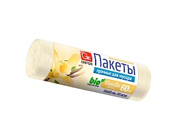 Мешки для мусора 60 л, ароматизированные, Ваниль, бежевые, в рулоне 20 шт., ПНД, 9 мкм, 650х550 мм, GRIFON Aroma, 101-023 V в Борисоглебске