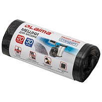 Мешки для мусора 20 л, черные, в рулоне 30 шт., ПНД, 8 мкм, 500х450 мм, LAIMA, 601376 в Борисоглебске