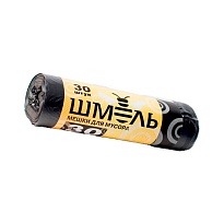 Мешки для мусора 30 л, черные, в рулоне 30 шт., ПНД, 7 мкм, 600х500 мм, ШМЕЛЬ, 4625 в Борисоглебске