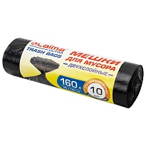 Мешки для мусора 160 л, черные, в рулоне 10 шт., ПВД, 30 мкм, 1200х900 мм, LAIMA ULTRA, 607694 в Борисоглебске