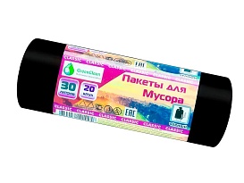 Мешки для мусора 30 л, черные, в рулоне 20 шт., ПНД, 7 мкм, 600х500 мм, MIRPACK Classik, 302040 в Борисоглебске