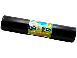 Мешки для мусора 200 л, ароматизированные, черные, в рулоне 10 шт., ПВД, 100 мкм, 1200х800 мм, Добрыня, Dob20010black в Борисоглебске
