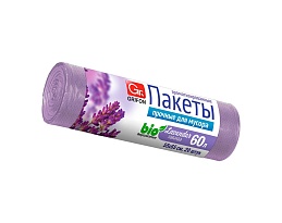 Мешки для мусора 60 л, ароматизированные, Лаванда, сиреневые, в рулоне 20 шт., ПНД, 9 мкм, 650х550 мм, GRIFON Aroma, 101-023 La в Борисоглебске
