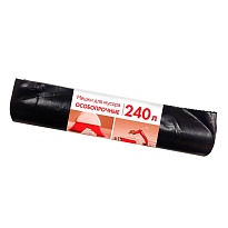 Мешки для мусора 240 л, черные, в рулоне 10 шт., ПВД 100 мкм, 1350х900 мм, Концепция Быта, 603887 в Борисоглебске