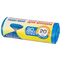 Мешки для мусора 90 л, синие, в рулоне 20 шт., ПНД, 14 мкм, 900х700 мм, LAIMA ULTRA, 607693 в Борисоглебске