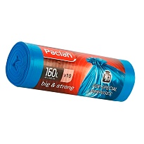 Мешки для мусора 160 л, синие, в рулоне 10 шт., ПВД, 21 мкм, 1200х870 мм, PACLAN Big&Strong, 604075 в Борисоглебске