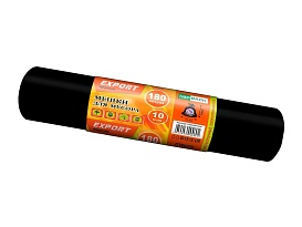 Мешки для мусора 180 л, ароматизированные, черные, в рулоне 10 шт., ПВД, 80 мкм, 1100х930 мм, EXPORT, exp18010142 в Борисоглебске