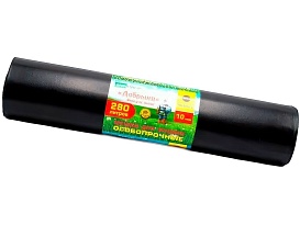 Мешки для мусора 280 л, ароматизированные, черные, в рулоне 10 шт., ПВД 110 мкм, 1400х930 мм, Добрыня, Dob28010black в Борисоглебске