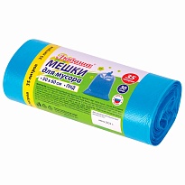 Мешки для мусора 35 л, синие, в рулоне 30 шт., ПНД, 10 мкм, 600х500 мм, Любаша, 608091 в Борисоглебске