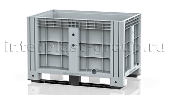 Контейнер iBox сплошной на полозьях с пробкой 1 дюйм серый в Борисоглебске