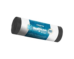 Мешки для мусора 120 л, черные, в рулоне 10 шт., ПНД, 14 мкм, 1100х700 мм, SIBIRSKAYA, 101-008 S в Борисоглебске