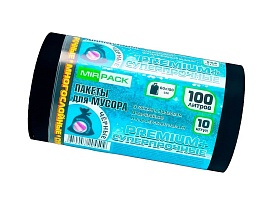 Мешки для мусора 100 л, черные, в рулоне 10 шт., ПВД, 70 мкм, 1000х600 мм, PREMIUM+, 1001076 в Борисоглебске