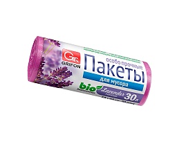 Мешки для мусора 30 л, ароматизированные, Лаванда, сиреневые, в рулоне 20 шт., ПНД, 9 мкм, 560х530 мм, GRIFON Aroma, 101-020 La в Борисоглебске