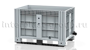 Контейнер iBox сплошной на полозьях с краном серый в Борисоглебске