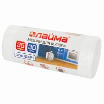 Мешки для мусора 35 л, белые, в рулоне 30 шт., ПНД, 6 мкм, 550х480 мм, LAIMA, 605538 в Борисоглебске