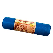 Мешки для мусора 100 л, с завязками, синие, в рулоне 10 шт., ПВД, 40 мкм, 840х670 мм, Концепция Быта Vitalux, 604933 в Борисоглебске