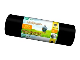 Мешки для мусора 180 л, ароматизированные, черные, в рулоне 10 шт., ПВД, 100 мкм, 1100х930 мм, Добрыня, Dob18010black в Борисоглебске