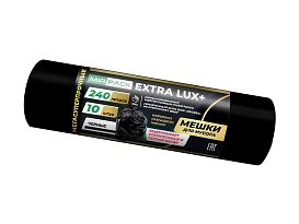 Мешки для мусора 240 л, черные, в рулоне 10 шт., ПВД 60 мкм, 1300х930 мм, EXTRA LUX+, 24010115 в Борисоглебске